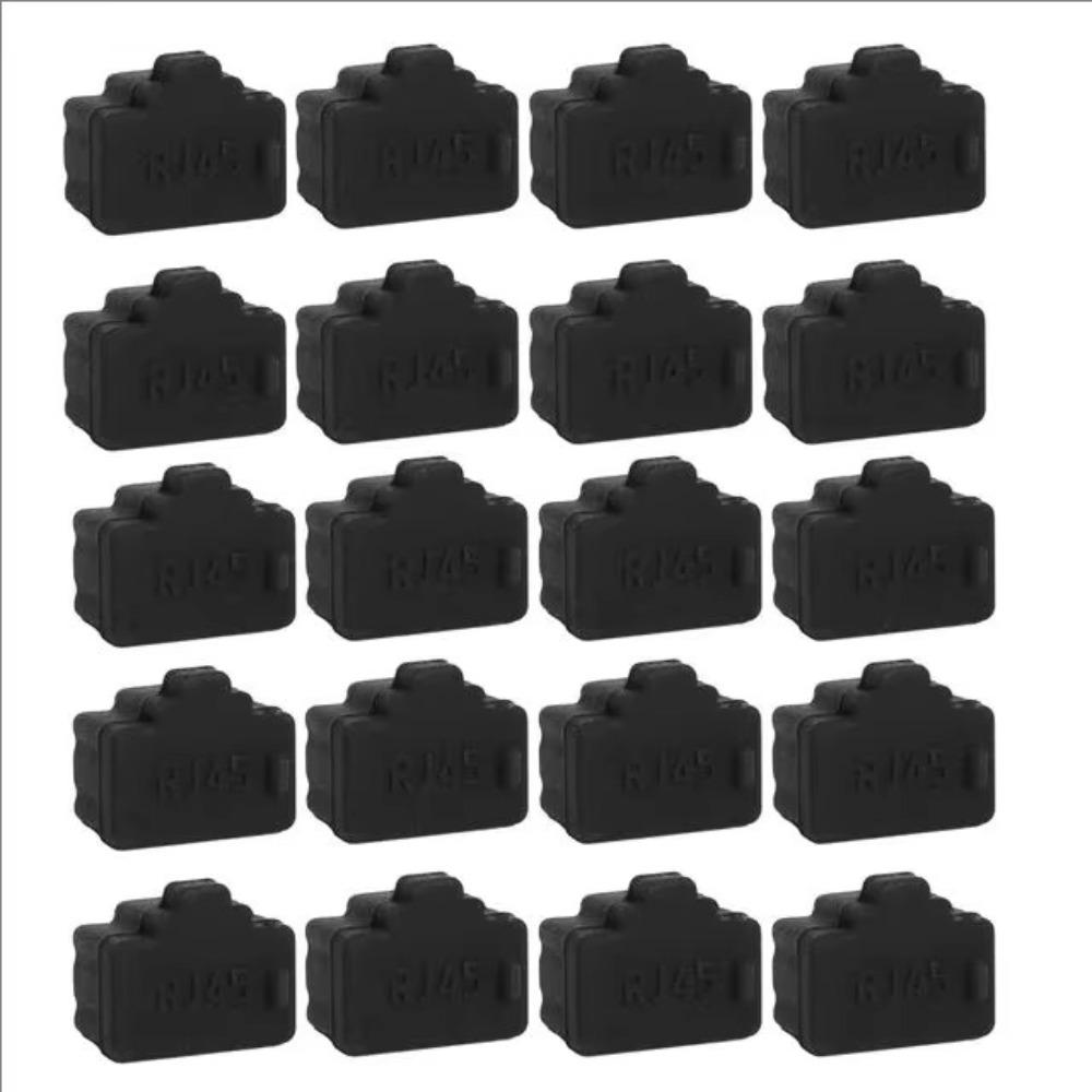 Новые силиконовые пылезащитные заглушки RJ45 Прочные черные прозрачные крышки портов Ethernet-хаба RJ45 Защита портов RJ45 от пыли