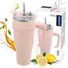 Thermo mug, steel, pink, with handle, TERMO, 1.2 l