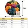 Vibrant Tropical Leaves Round Area Rug Boho Jungle Pattern Living Room Decoration Floor Carpet Mat