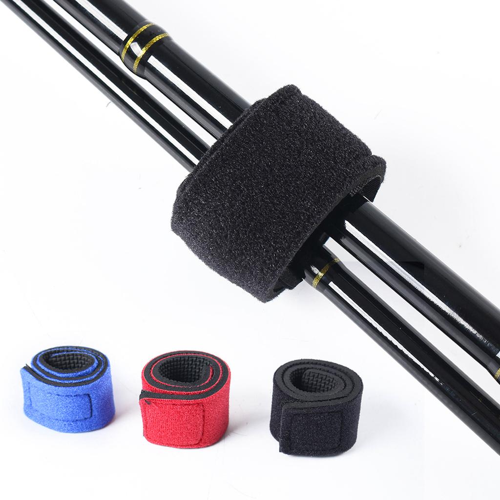 12pcs Fishing Rod Straps Fishing Pole Wrap Band Elastic Fishing Rod Holder Belts