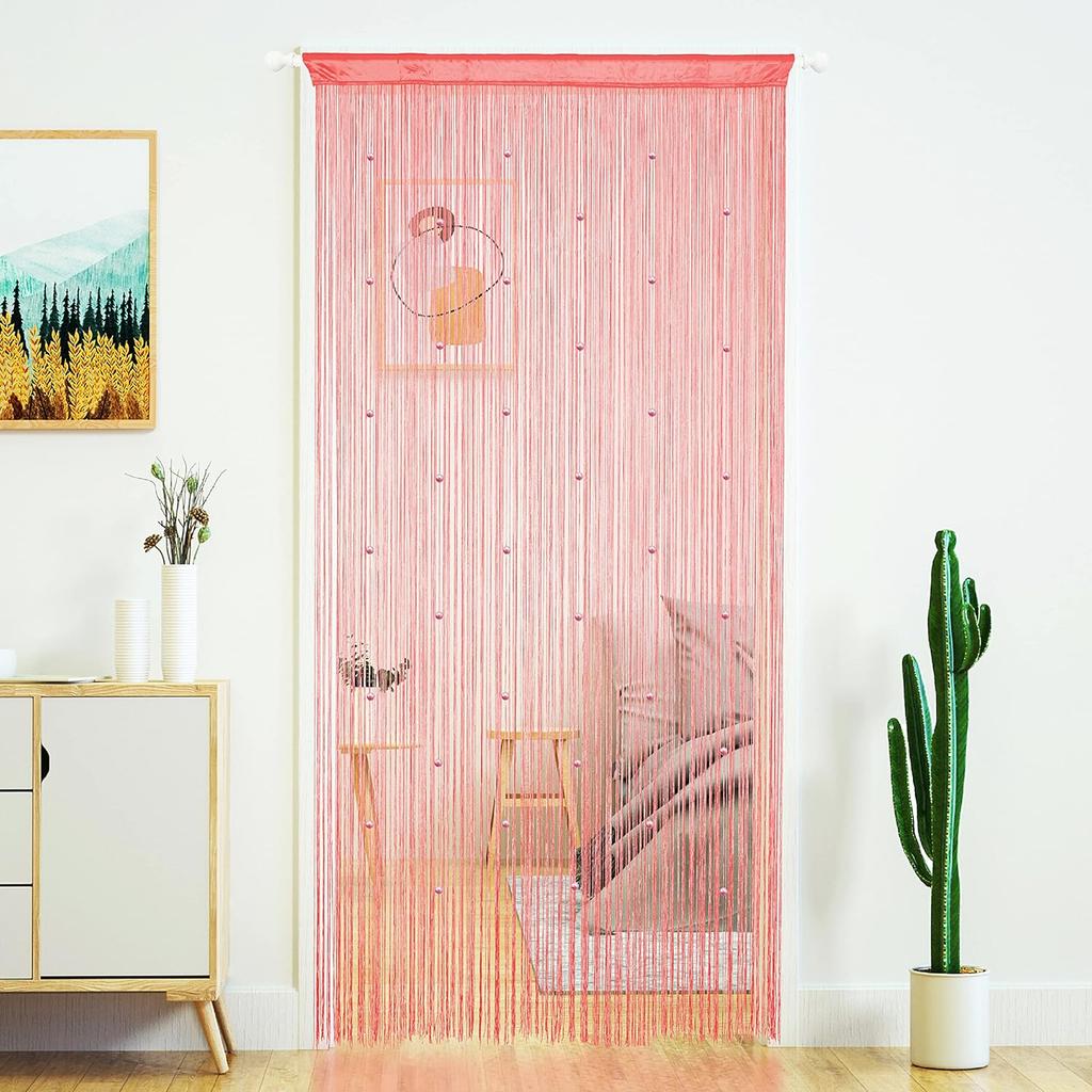 2027 Beaded Curtain Door String Curtains for Doorway Tassels Beads Hanging Fringe Divider Window Hallway Entrance Wall Closet Bedroom Privacy Decor