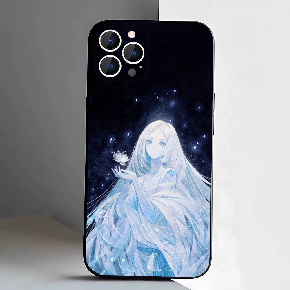 Игровой чехол для телефона Onmyoji для iPhone 17, 16, 15, 14, 13, 12, Pro, Max, Plus, E, SE4, Air, Mini, черный, мягкая коробка