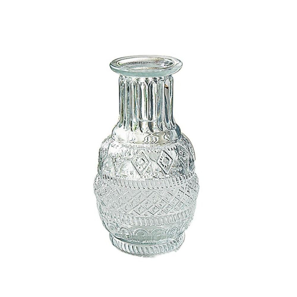 Стеклянная ваза для гидропоники с тиснением, мини-стеклянная ваза для цветочной композиции