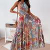 Женская мода сексуальные цветочные платья с открытой спиной богемные длинные платья