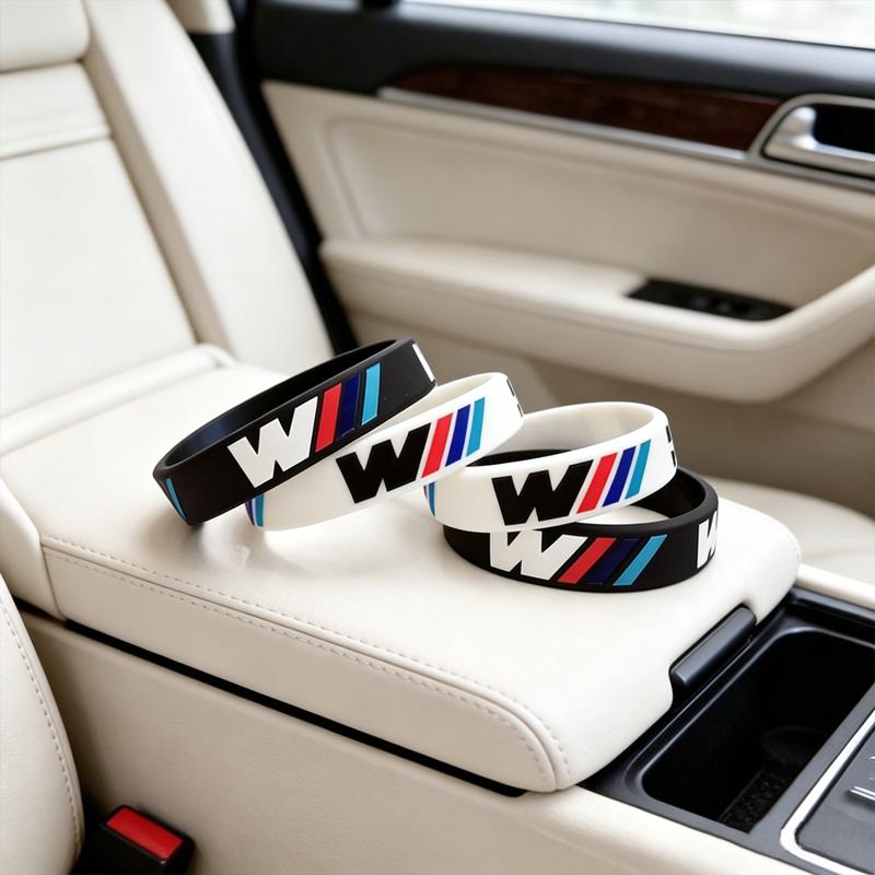 1/2Pcs M Power Rubber Stretch Wristbands Sports Bracelet Decoration Stickers For BMW G30 G32 G01 G02 G05 G06 G07 G26 G23 G22 F40 AP9
