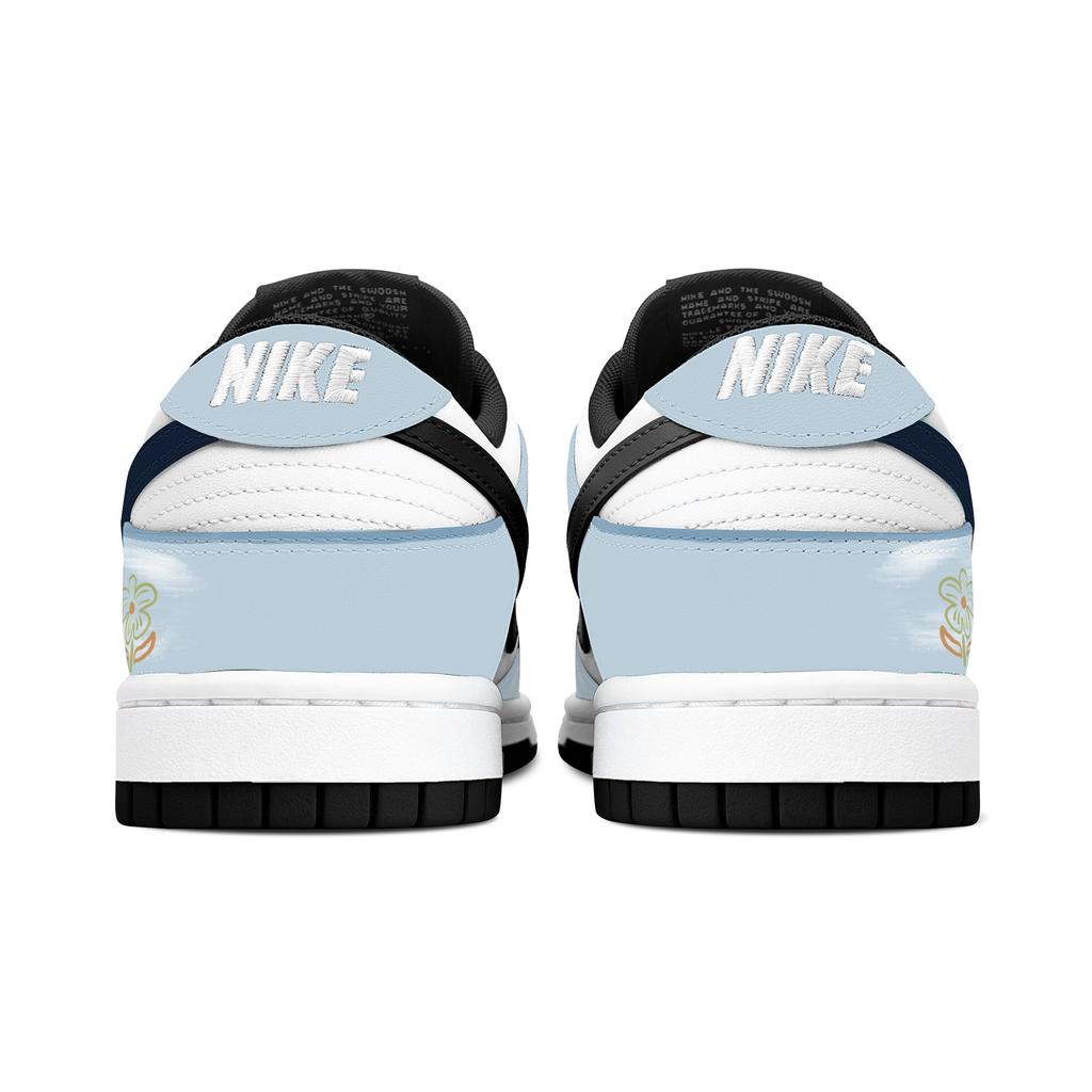 Nike Dunk Wind Dwelling Hibiscus Кожаные Устойчивые к истиранию Низкие Кеды для скейтборда Унисекс Синие HF5441-100(Команда529-)