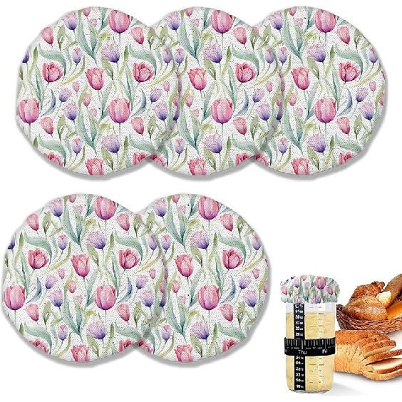 Тканевые крышки для банок с закваской, Крышки из ткани для ферментации водяного лотоса и сыра, Подходят для горлышек банок диаметром 3-4 дюйма, 5 шт.