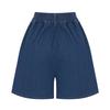 Sally Denim Cut-Line Elastic Waist Shorts_I6B-Cpt018