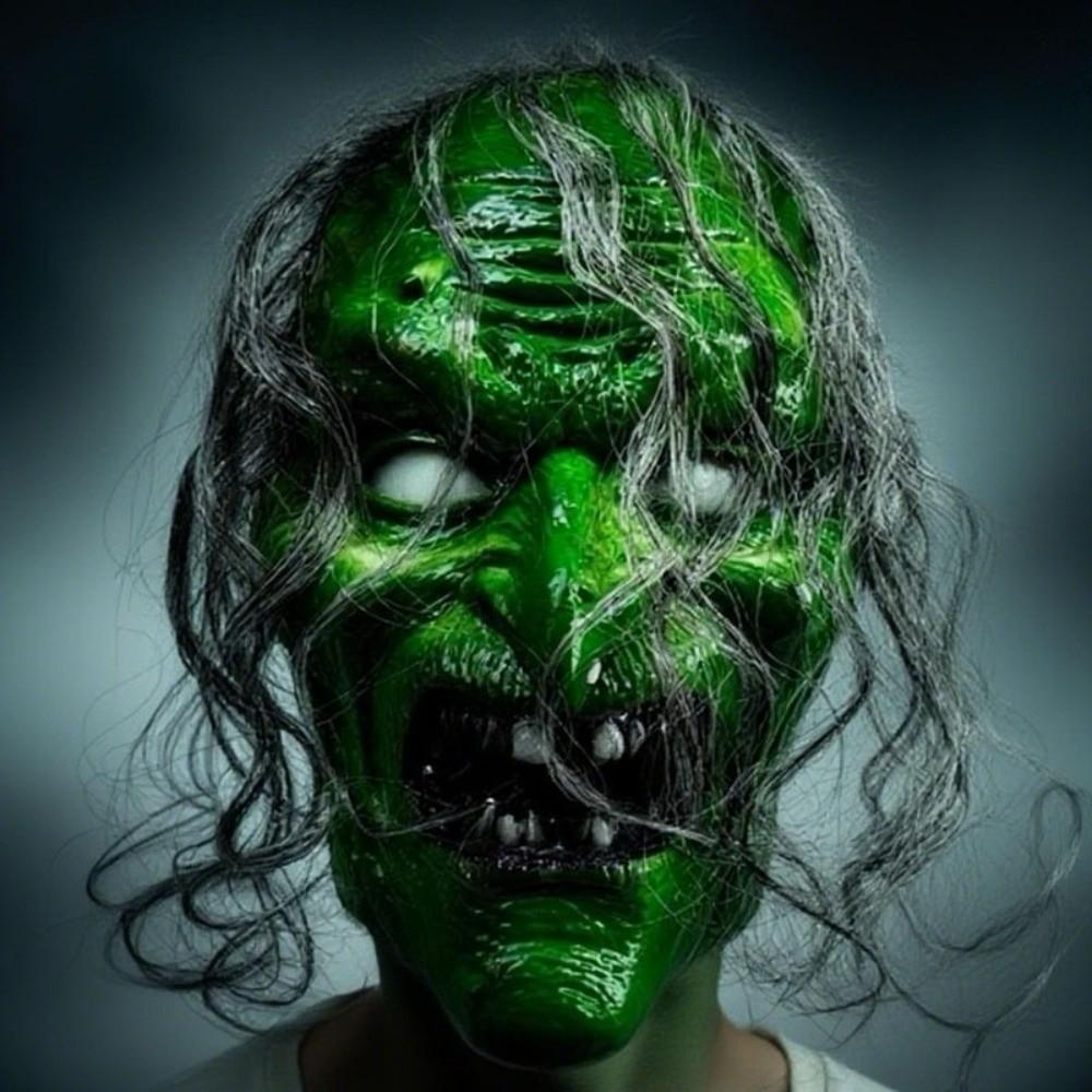 Creativity Scary Witch Mask Realistic Full Face Mask Novelty Halloween Witch Mask Male Female