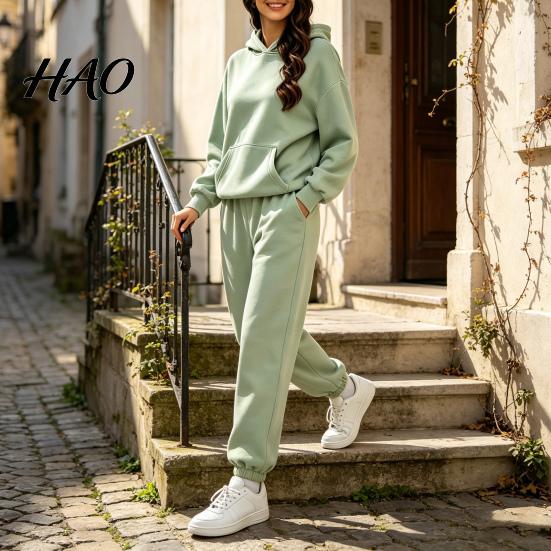 Women Casual Streetwear Women's Two Piece Tracksuit Set, Long Sleeve Hoodie & High Waisted Joggers Sweatpants, Sportswear Matching Outfit for