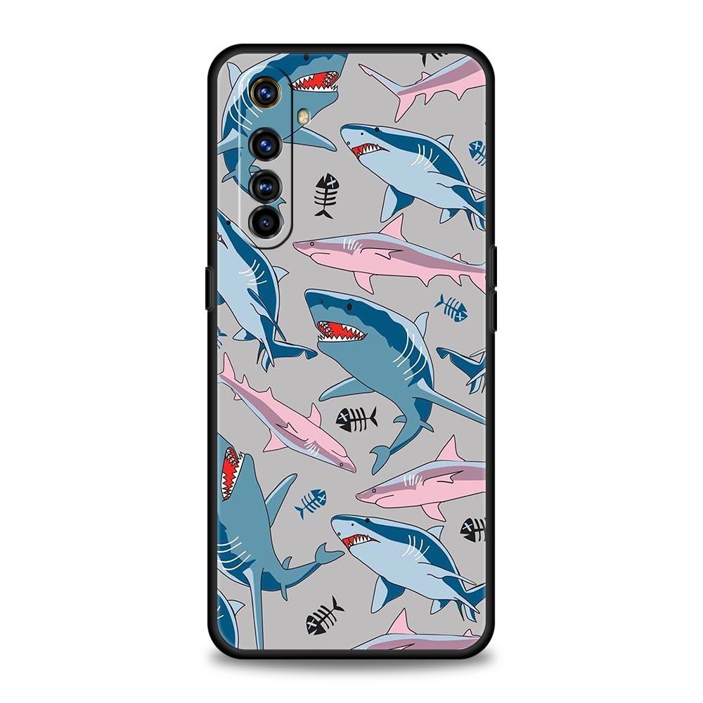 Мягкий ТПУ чехол с рисунком Акулы на море Для Realme 13 12 11 10 9 Pro Plus GT3 GT2 C21 C25 C35 C53 C55 C67 Pro 5G Чехол-бампер Fundas