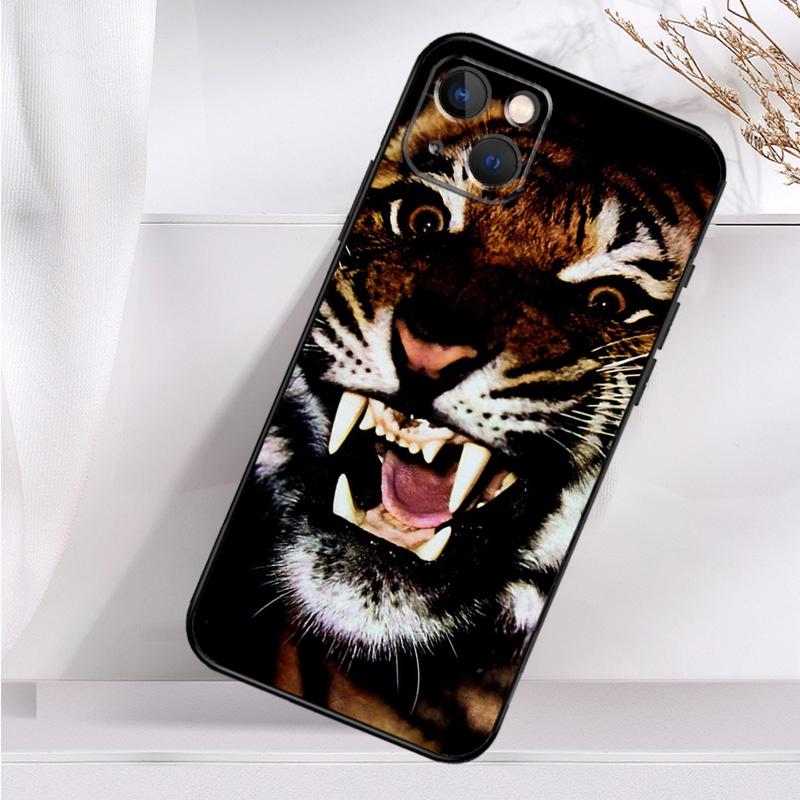 Свирепый Тигр Животное Чехол для Телефона Для iPhone 16 15 14 13 12 11 Pro Max Mini X XR XS Max 7 8 Plus Задняя Крышка