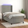 VidaXL Bed Slatted Base with Mattress and LED, Upholstered Bed, Single Bed, Adult Bed for Interior Bedroom, 3139601