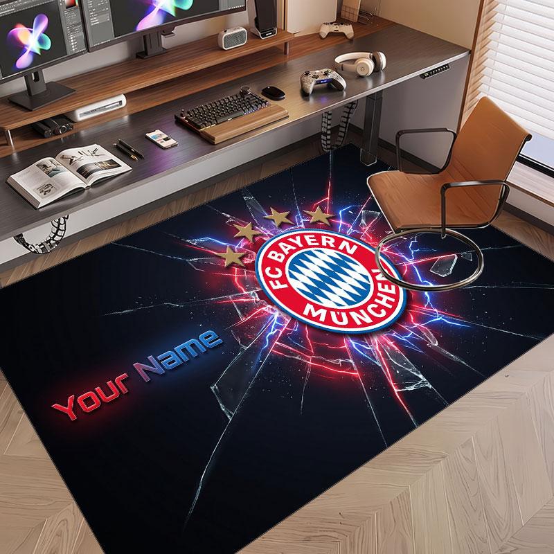 Custom Rug Bayern Munich Pattern Print Name Text Soft Non‑Slip Floor Carpet for Home Indoor Decoration