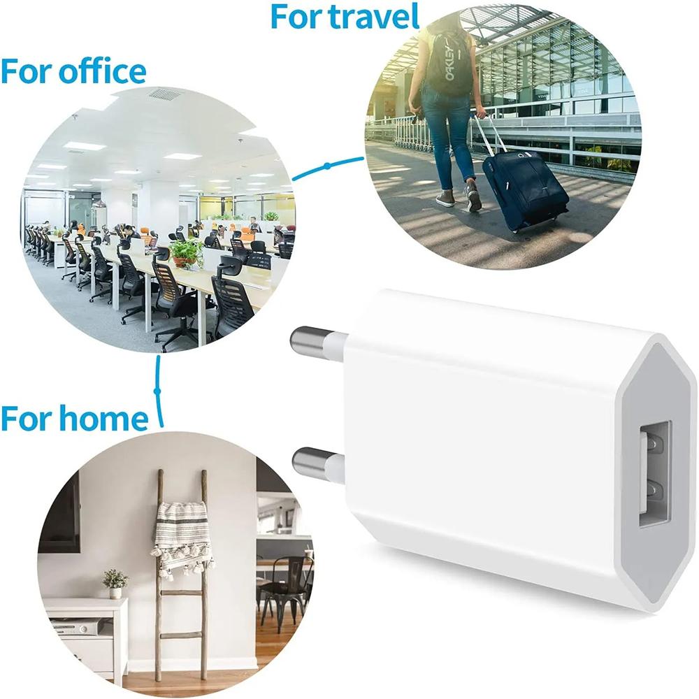 1-5Pcs Mini Universal 5V 1A EU Plug USB Wall Charger Portable Travel USB Power Adapter Charger For Phone Samsung Xiaomi Huawei