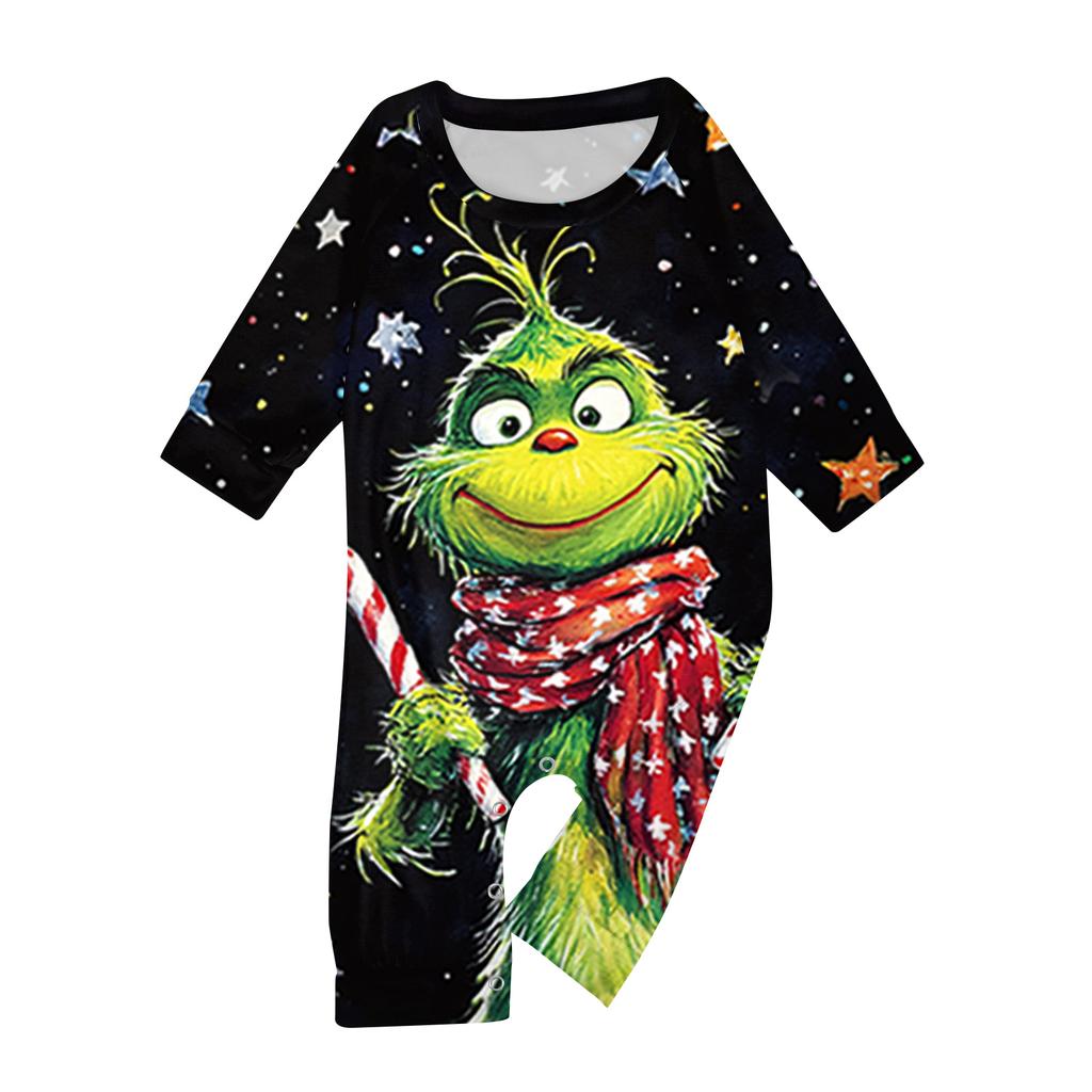 Christmas Print Family Outfit Long Sleeve Top + Pants Set Family Outfit