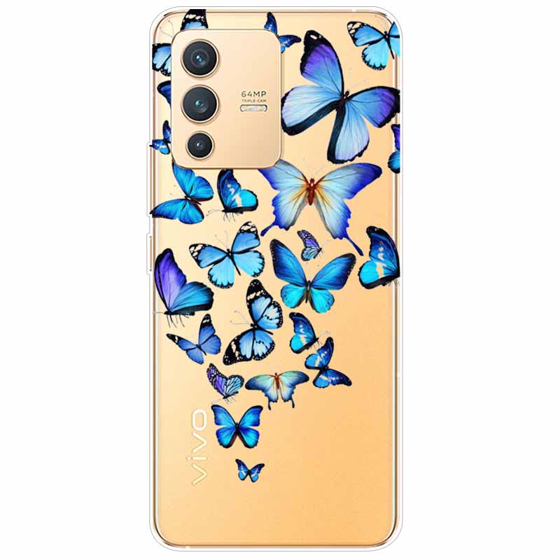 Прозрачный мягкий чехол из ТПУ для vivo V23 5G Чехол Силиконовый Принт Кошка Прозрачные Тонкие Чехлы Для vivo V23 5G V2130 Чехлы V 23 Мультяшный