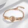 One Flower Embossed Golden Bracelet Leaf Texture Women Fashion Accessories Personality Costume Jewelry