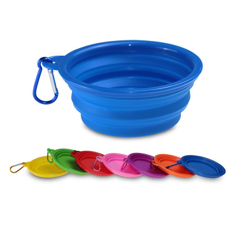 Кормушка для собак, аксессуары для домашних животных, дорожная миска для собак, портативный наряд для домашних животных, складная миска для собак, популярный силиконовый маленький аксессуар для украшений для собак из натуральной шерсти