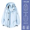 Men Women 3-in-1 Waterproof Windproof Hiking Jacket With Fleece Inner Layer Outdoor Mountain Climbing Coat