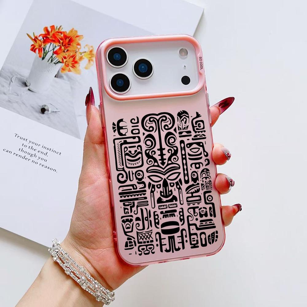 Модный Чехол Для Телефона С Тики-Узором Для iPhone 17 16 15 14 13 12 11 Pro Max Air Цветной Матовый Лазерный Аврора Ударопрочный Чехол Для Телефона