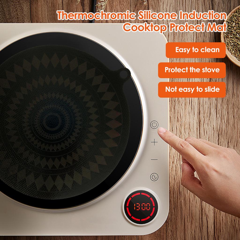 4 шт. Силиконовый коврик для индукционной плиты Термохромная защитная крышка для индукционной плиты Термостойкая защитная подкладка