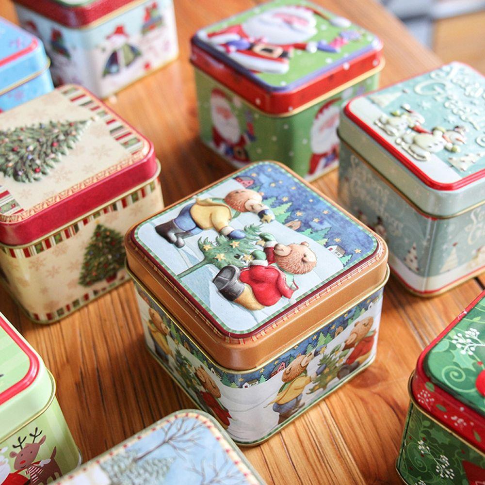 Christmas Ornaments Tin Box Gift Box Storage Box Candy Box Christmas Supplies Christmas Decorations