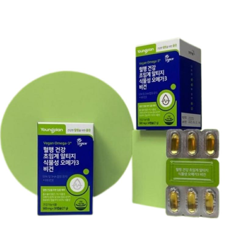 Vegetable Omega 3 Lily Shop rTG Omega 3 Pregnant Women Vegetarian Vegan Omega Blood Circulation Health 30 Tablets, 8 Units