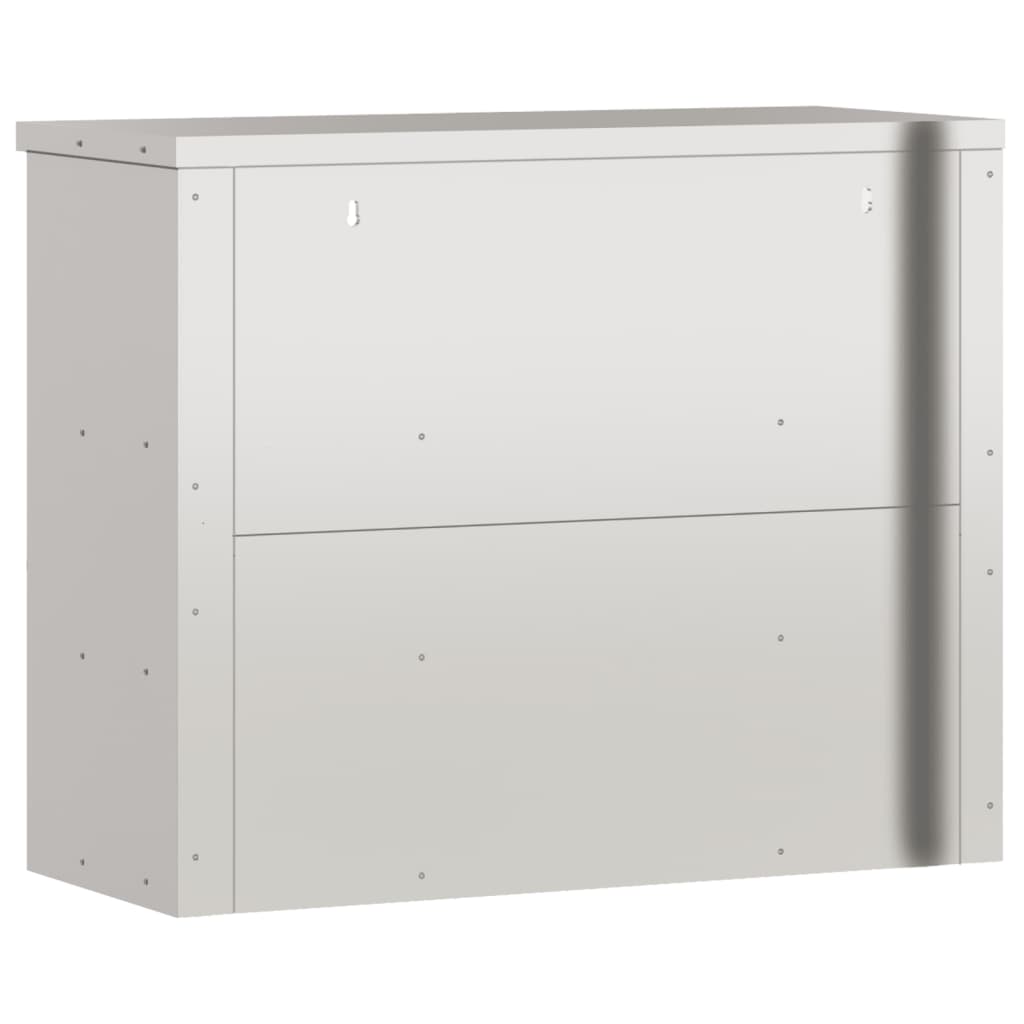 Wall Mounted Kitchen Cabinet with Shelves Stainless Steel