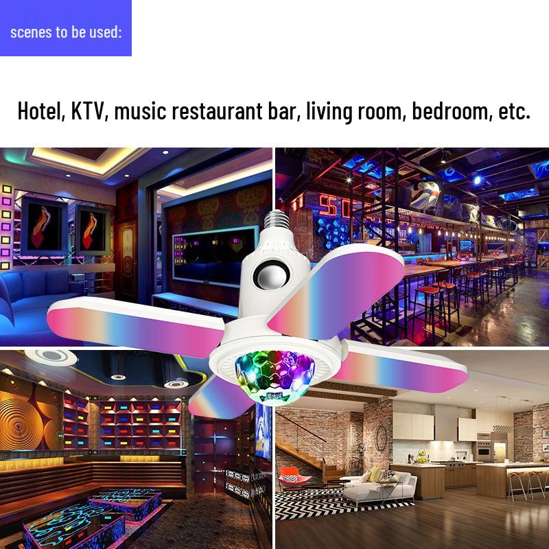 Bluetooth RGB Многоцветная Звездное Небо Четырехлистная Мощная Лампа E27 для Атмосферы Гостиной и Спальни