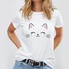 Women T Shirt Simple Design Tops Panda Printed Female Tee T Shirts Casual Basic Summer White T-Shirt Kawaii Lady T-Shirts 2024