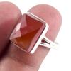 Natural Carnelian Gemstone Handmade 925 Sterling Silver Jewelry Ring Size 8 V6c59