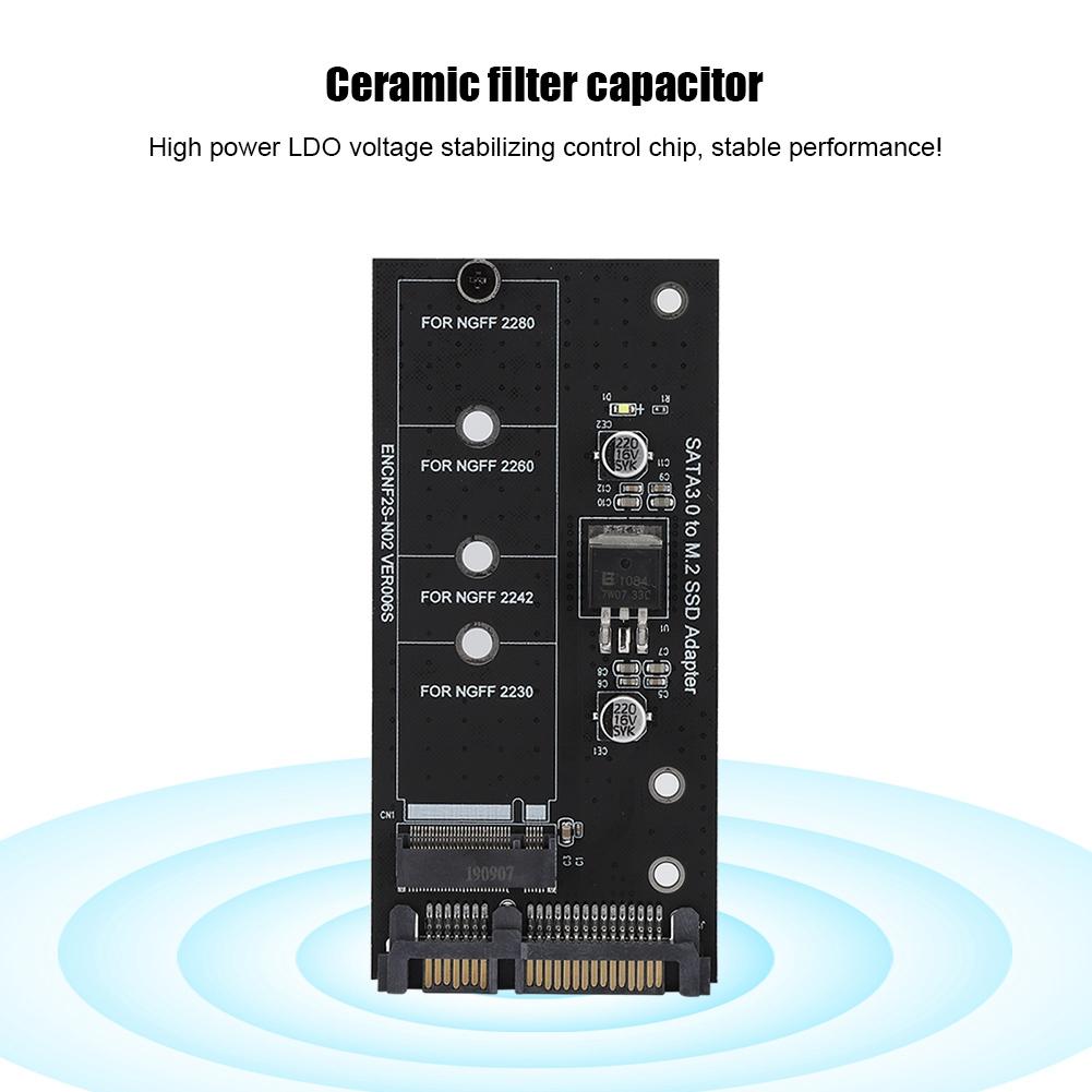 M.2 NGFF SSD to SATA 22PIN Hard Drive Disk Stable Performance Adapter Riser Card