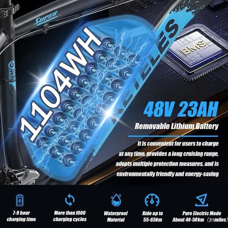 KETELES K800 Electric Bicycle 2*1000 Motors, 48V 23Ah Battery, 26*4.0 Inch Fat Tire, Hydraulic Disc Brake, Off-Road E-Bike