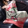 For Hello Kitty, Flower, PinkAnime-Themed Flannel Blanket, Glam Style, Digital Print, All-Season Comfort, Tear-Resistant, Knitted Craftsmans