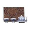 Chaxun Blue & White Ceramic Portable 3-Piece Tea Cup Set