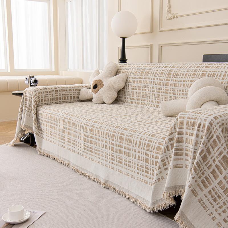 Chenille Sofa Towel Full Cover Fabric, All-season Universal Sofa Towel, Minimalist Style, Double-sided Usable Sofa Cover Blanket