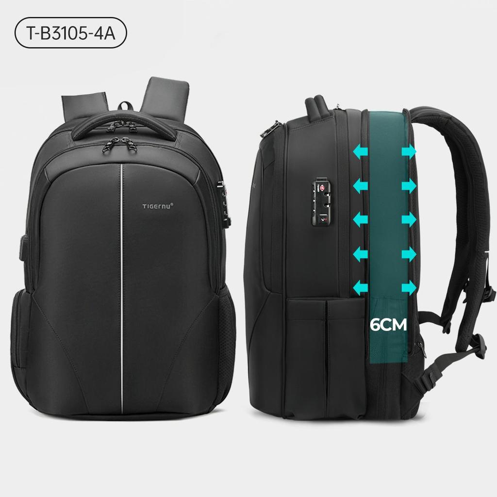Tigernu Водонепроницаемый мужской рюкзак TSA 15,6-17 дюймов, рюкзак для ноутбука для мужчин, расширяемый дорожный школьный рюкзак, сумка