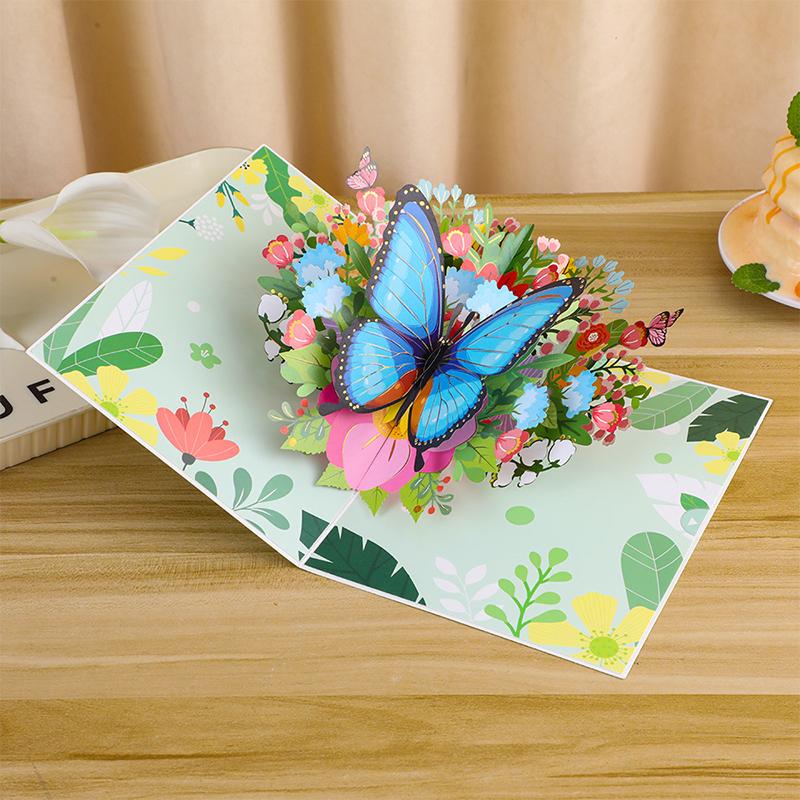 3D Butterfly Pop Up Greeting Cards Postcard For Valentine'S Day, Mother, Anniversary, Wedding Invitation Greeting, Birthday Gift