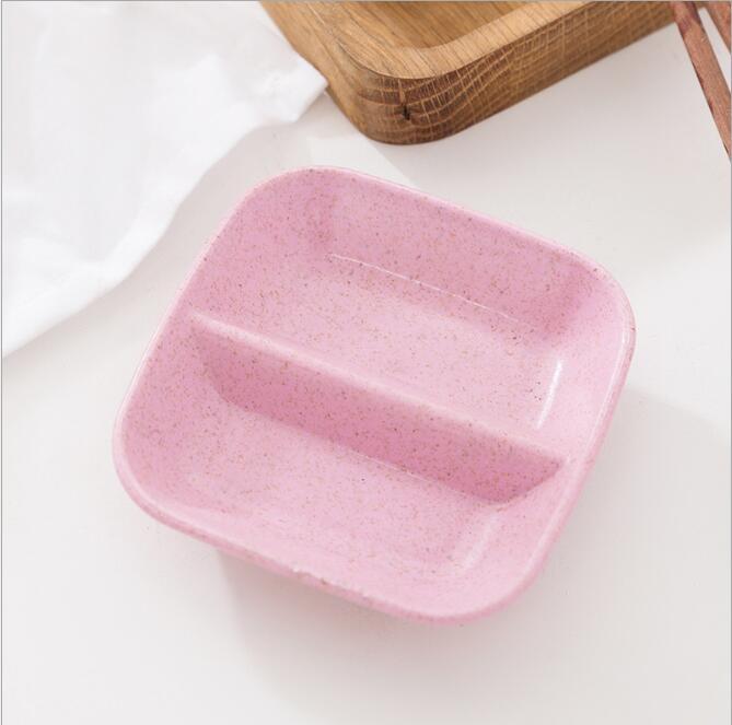 Wheat Straw Seasoning Plate Calf Sauce Vinegar Tableware Dinner Plate Sauce Plate Multi-purpose Draining Plate