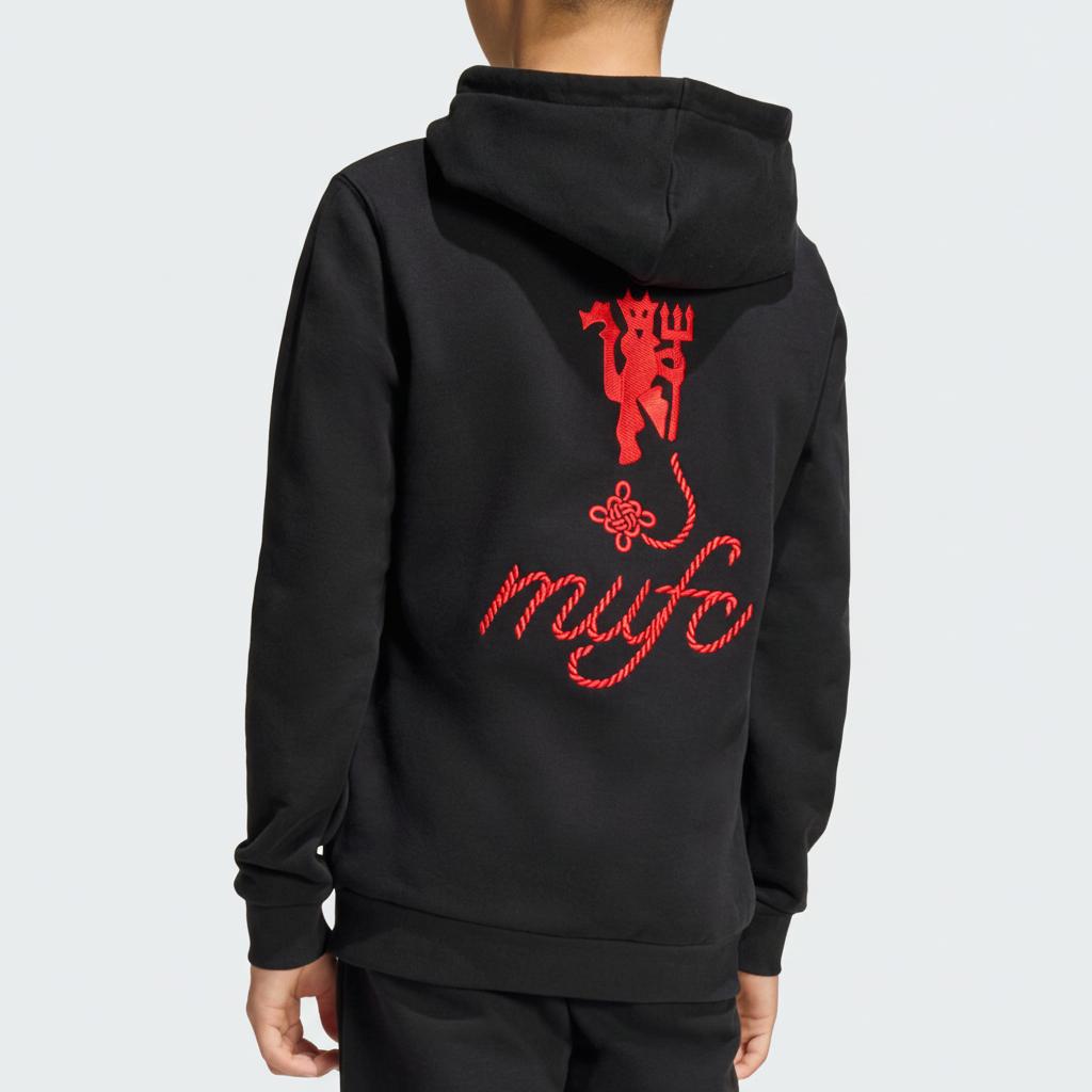 adidas Оригинальные детские худи свободного кроя с длинным рукавом Manchester United Football Casual JM5570