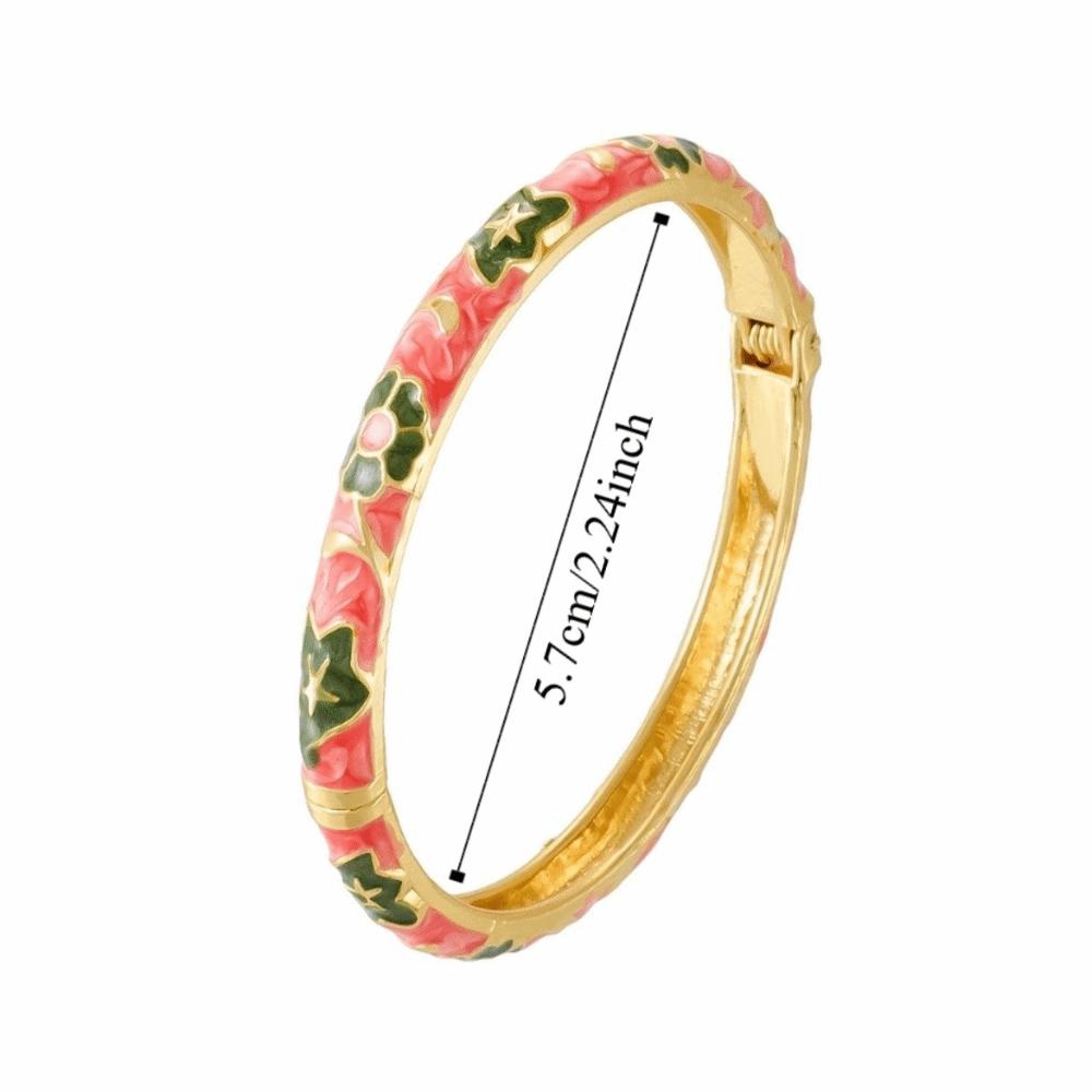 Floral Colorful Flower Bangle Traditional Women's Hand Bracelet  Jewelry Gifts