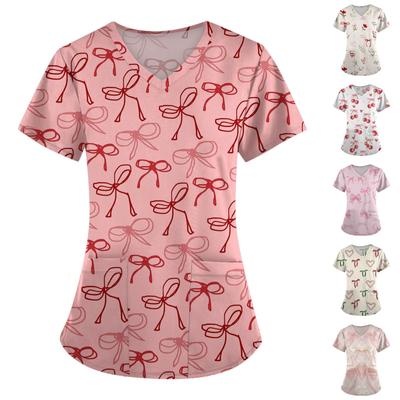 Женский модный комбинезон с короткими рукавами и принтом в виде банта и карманами