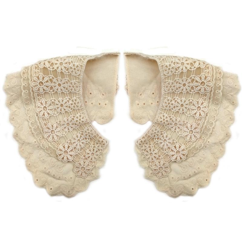 Water-Soluble Lace False Collar, Three-Layer Sewing Diy Lace Accessories, Engraved Hole Embroidery, Opposite Collar, Surrounding Collar.