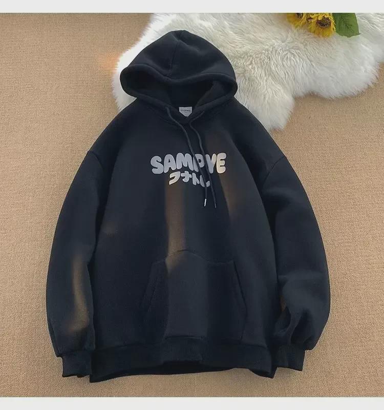 Unisex American Retro Velvet Hoodie: Oversized, Trendy Spring/Autumn 2023 Jacket