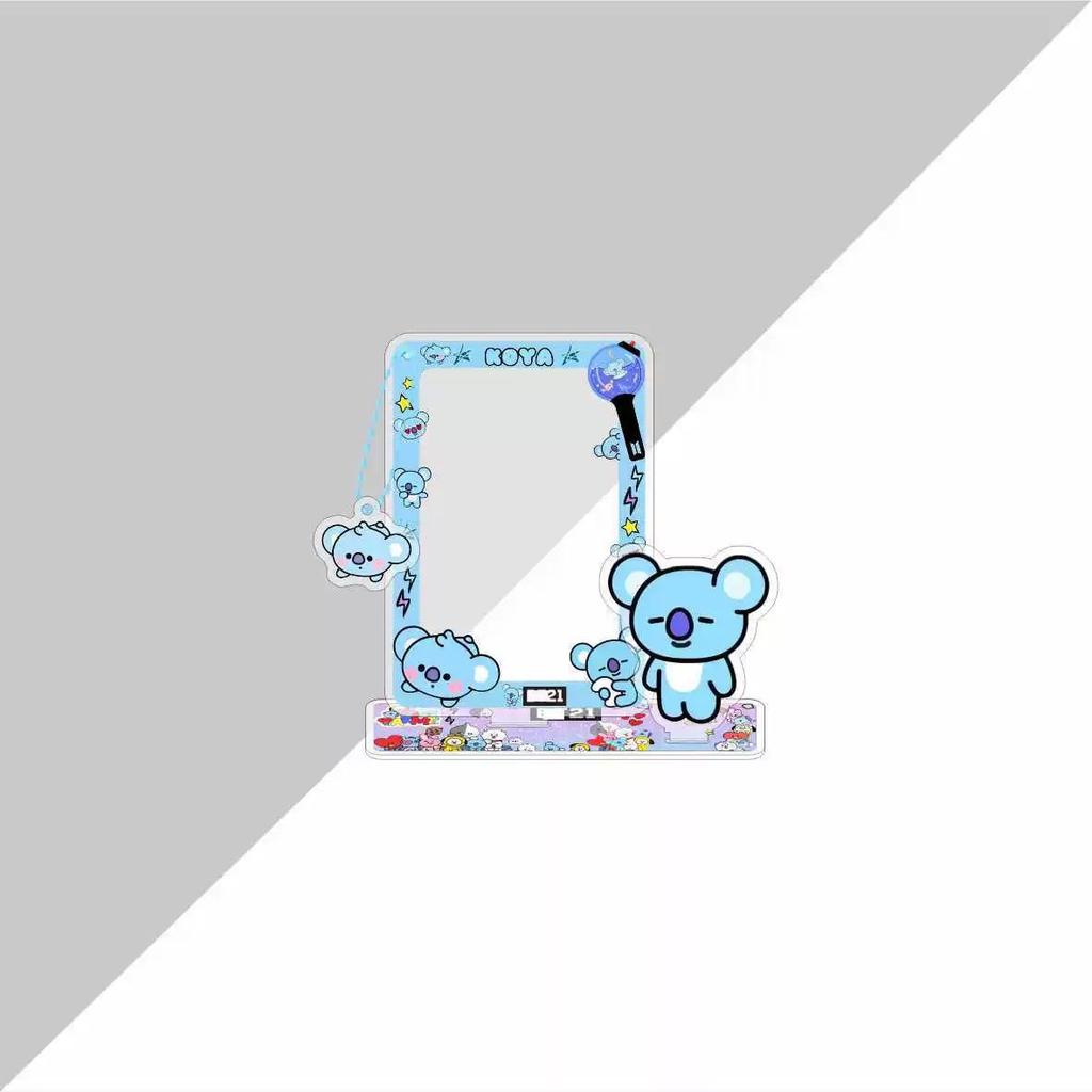 Bt21 Cartoon Card Insertion Frame, Small Card Storage Pendant, Standing Desktop Decoration, Star Periphery