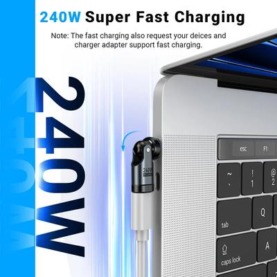 Адаптер USB C 240 Вт OTG Кабель для быстрой зарядки Конвертер Тип C Папа Мама Высокоскоростной Для iPhonee16 Macbook Ноутбук iPad
