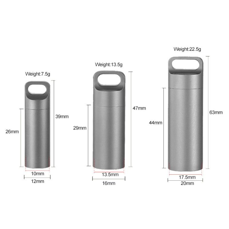 Titanium alloy Waterproof Pill Box Portable Travel Mini Sealed Can Pill Container Small Tool Parts Storage Bottle With Keychain 4