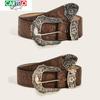 Fashionable Retro Alloy Buckle Belt with Pattern