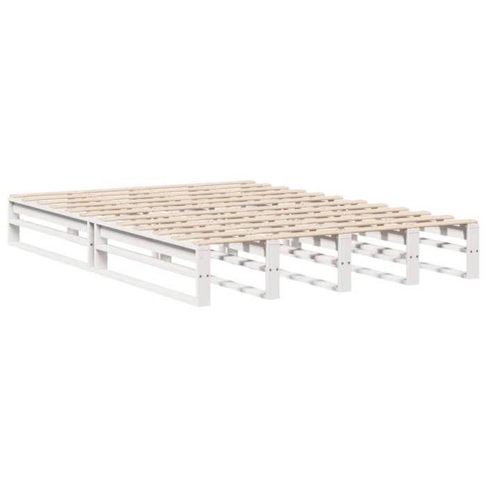 VidaXL Bed Frames White 135x190 Cm Solid Pine Wood, Bed, Solid Wood Bed Frame, Bedroom Furniture, 850867